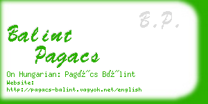 balint pagacs business card